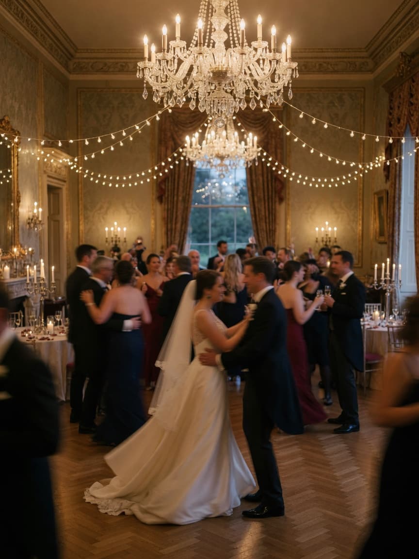Festoon lights, a full dance floor and a celebration that runs late into the Cotswold night.