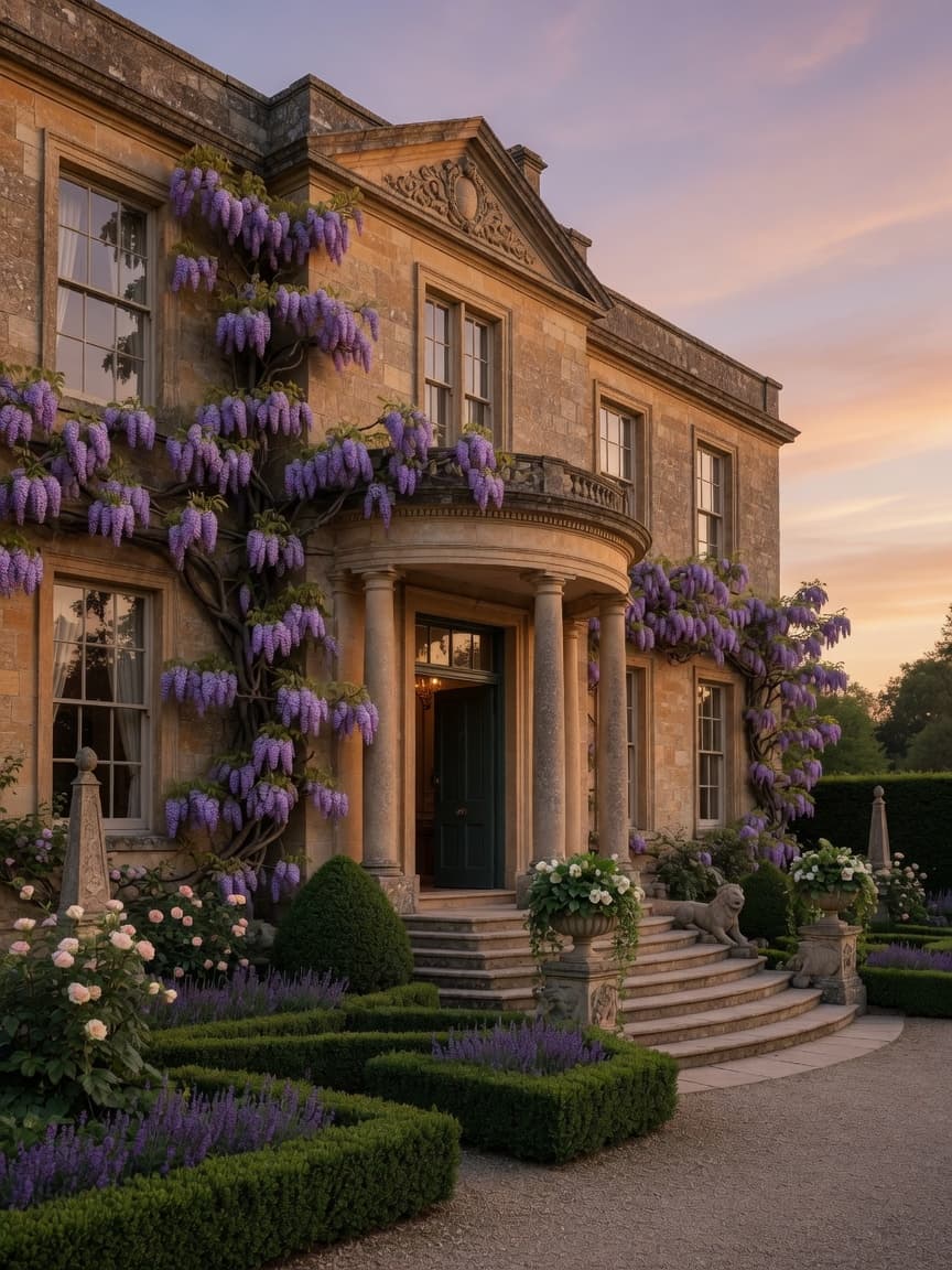 Honey-stone walls, wisteria and sweeping gardens — a timeless Cotswolds country house, easy to fall for.